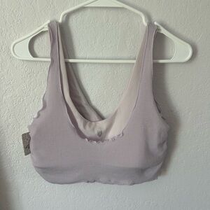 Free People Ribbed Scoop Bralette in Light Lavender